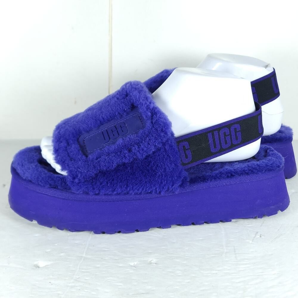 UGG Women's Disco US9 Violet Night Platform Shearling Slide Slippers - Picture 2 of 16